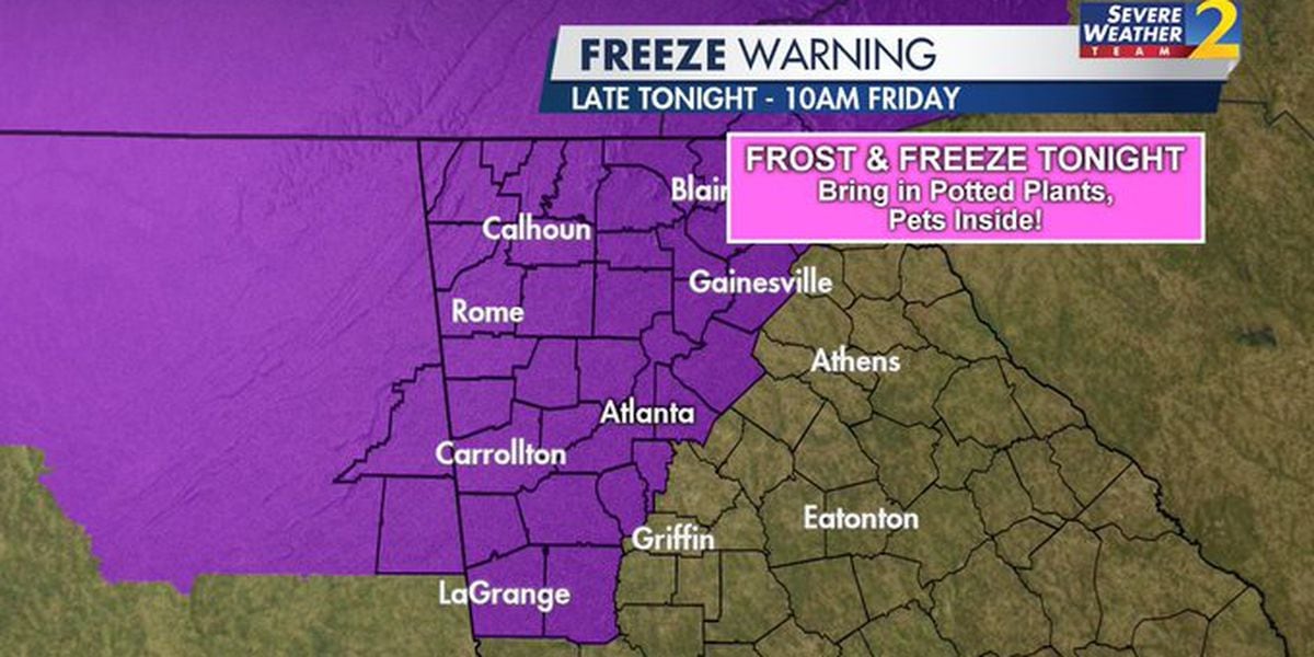 Freeze warning in effect as temps take dramatic drop across north