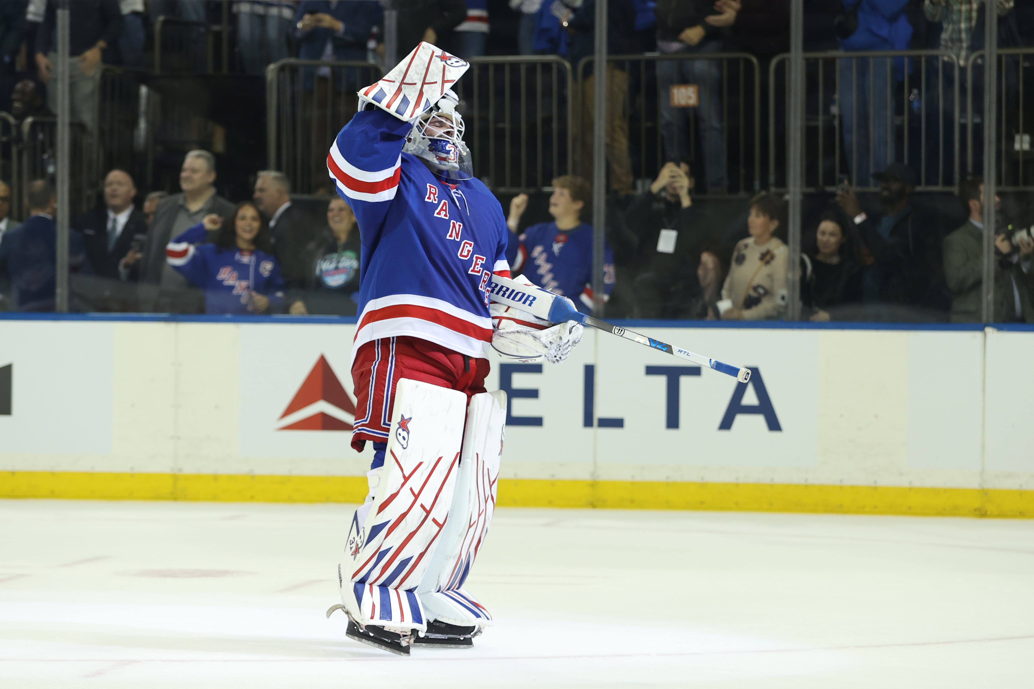 Igor Shesterkin becomes the 18th NHL goaltender to score a goal and first to do it for the Rangers